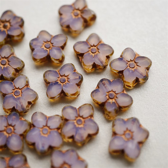 少女粉渐变复古玫瑰金宫廷风~捷克珠小花花花朵琉璃珠玻璃珠DIY串珠材料 14MM