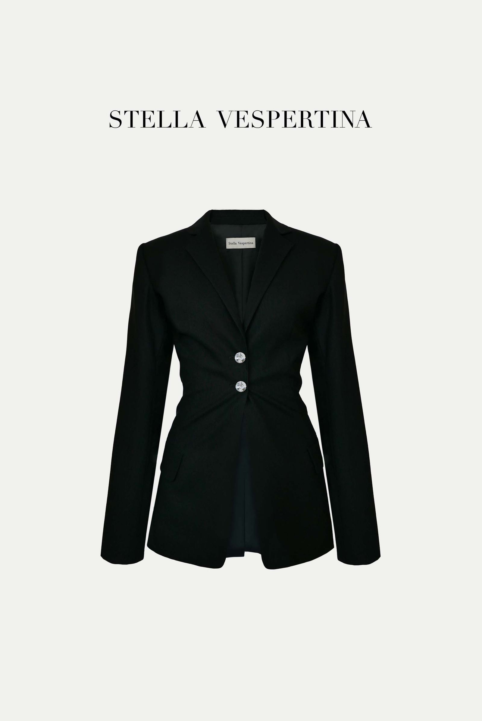 晶饰纽扣剪裁西装-3