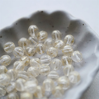 经典透明烫金色~南瓜珠捷克珠玻璃琉璃珠 6MM