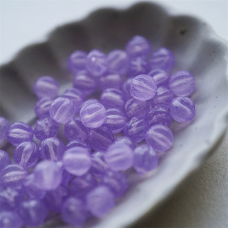 梦幻水染紫色~南瓜珠捷克珠玻璃琉璃珠 6MM