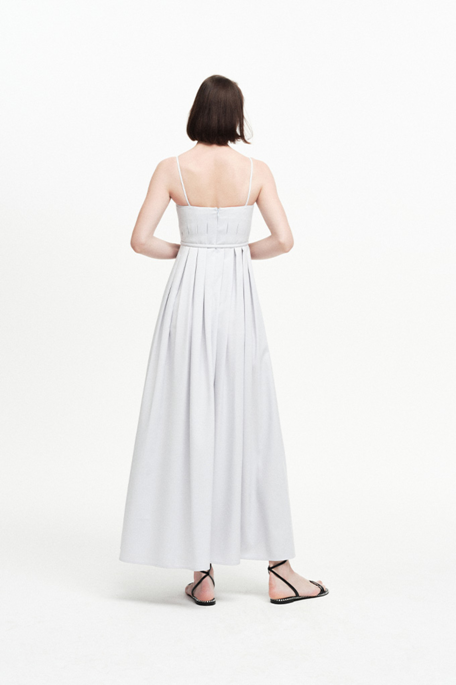 褶饰系腰带连衣裙-2