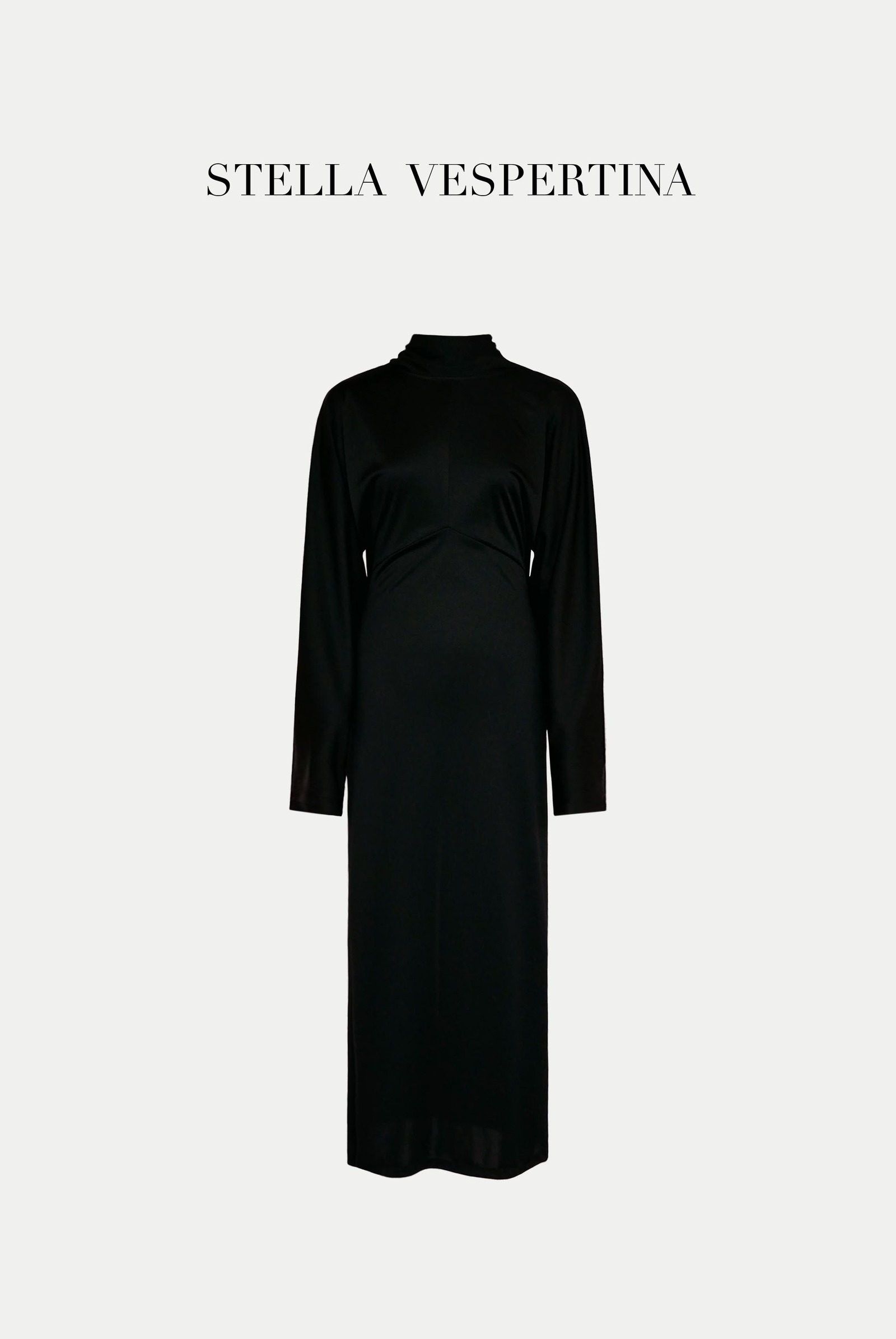 阔袖飘带针织连衣裙-4