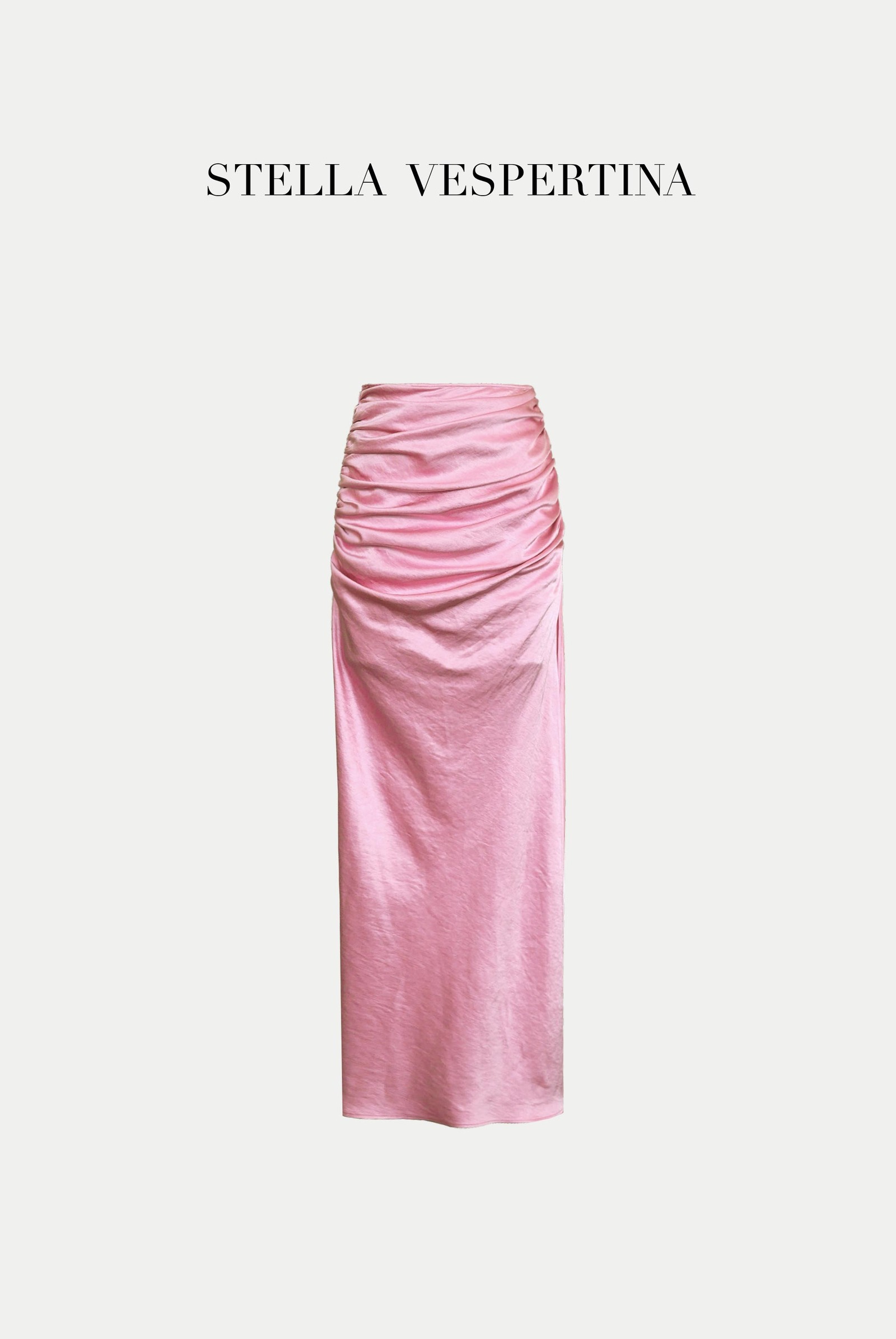 褶饰缎面半裙-3