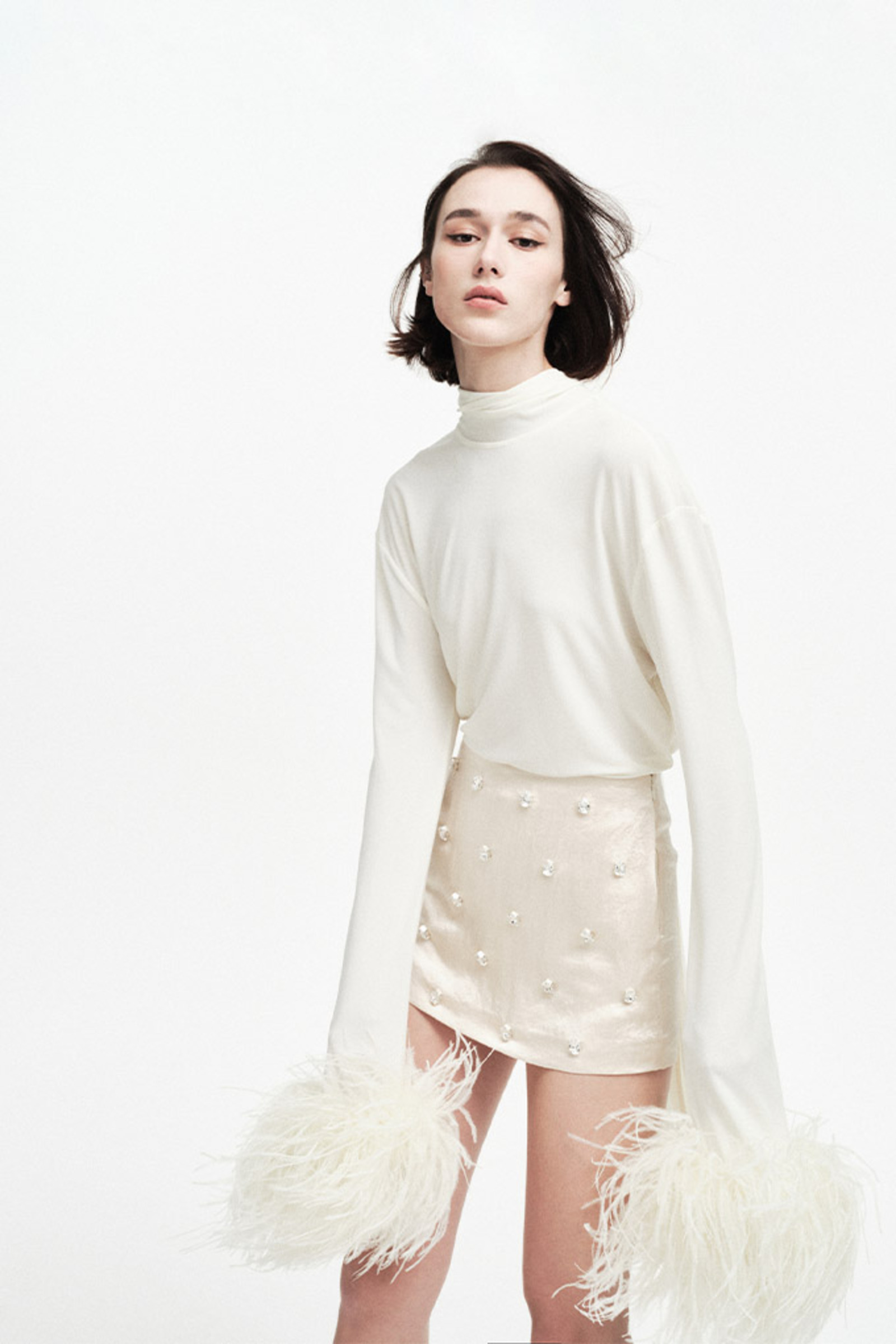 晶饰缎面裙裤-2