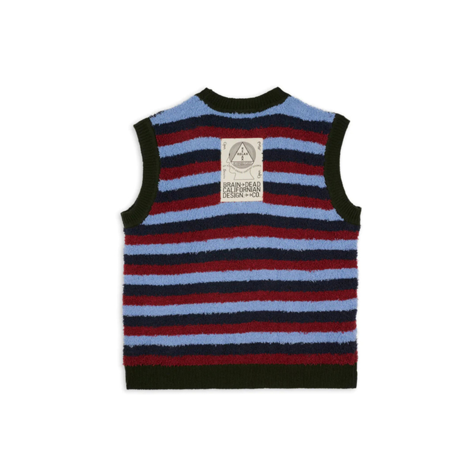 Brain Dead 22FW TEDDY FUR STRIPED VEST