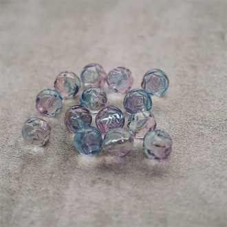 透蓝紫渐变蔷薇玫瑰圆珠~日本进口高品质配件树脂珠 14MM