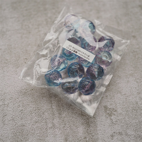 透蓝紫渐变蔷薇玫瑰圆珠~日本进口高品质配件树脂珠 14MM-3