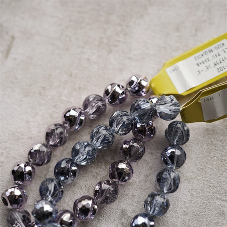 绝美金属闪亮光泽异形波浪圆珠~日本进口高品质配件树脂珠 11MM-3