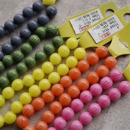 限定！细条纹系列~波子泡泡糖系列日本采购品牌配件绝美树脂圆珠 10MM-4
