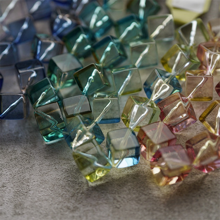 绝美渐变幻彩透明感立方体~日本进口高品质配件树脂珠-3