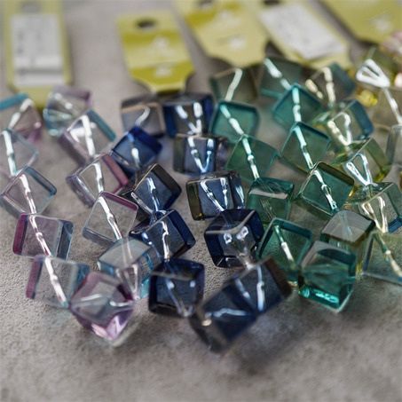 绝美渐变幻彩透明感立方体~日本进口高品质配件树脂珠-5
