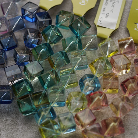 绝美渐变幻彩透明感立方体~日本进口高品质配件树脂珠-7