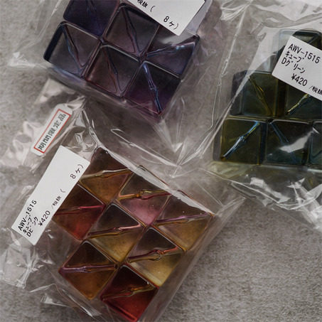 绝美渐变幻彩透明感立方体~日本进口高品质配件树脂珠-8