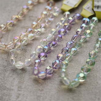 立体钻石切面扁圆珠月光幻彩~日本进口高品质配件树脂珠 10MM