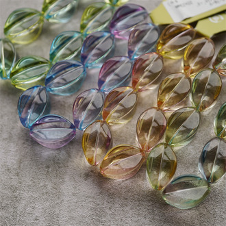 多色入！透明渐变立体杨桃珠~日本进口高品质配件树脂珠 20X23MM