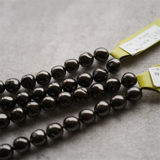深咖色冬季感豆子形仿珍珠~日本进口高品质配件树脂珠 10MM