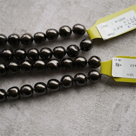 深咖色冬季感豆子形仿珍珠~日本进口高品质配件树脂珠 10MM-4