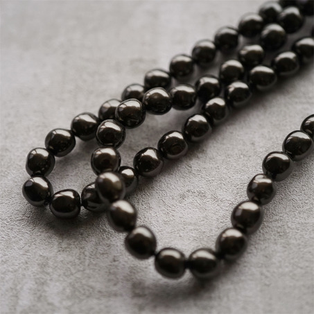 深咖色冬季感豆子形仿珍珠~日本进口高品质配件树脂珠 10MM-5