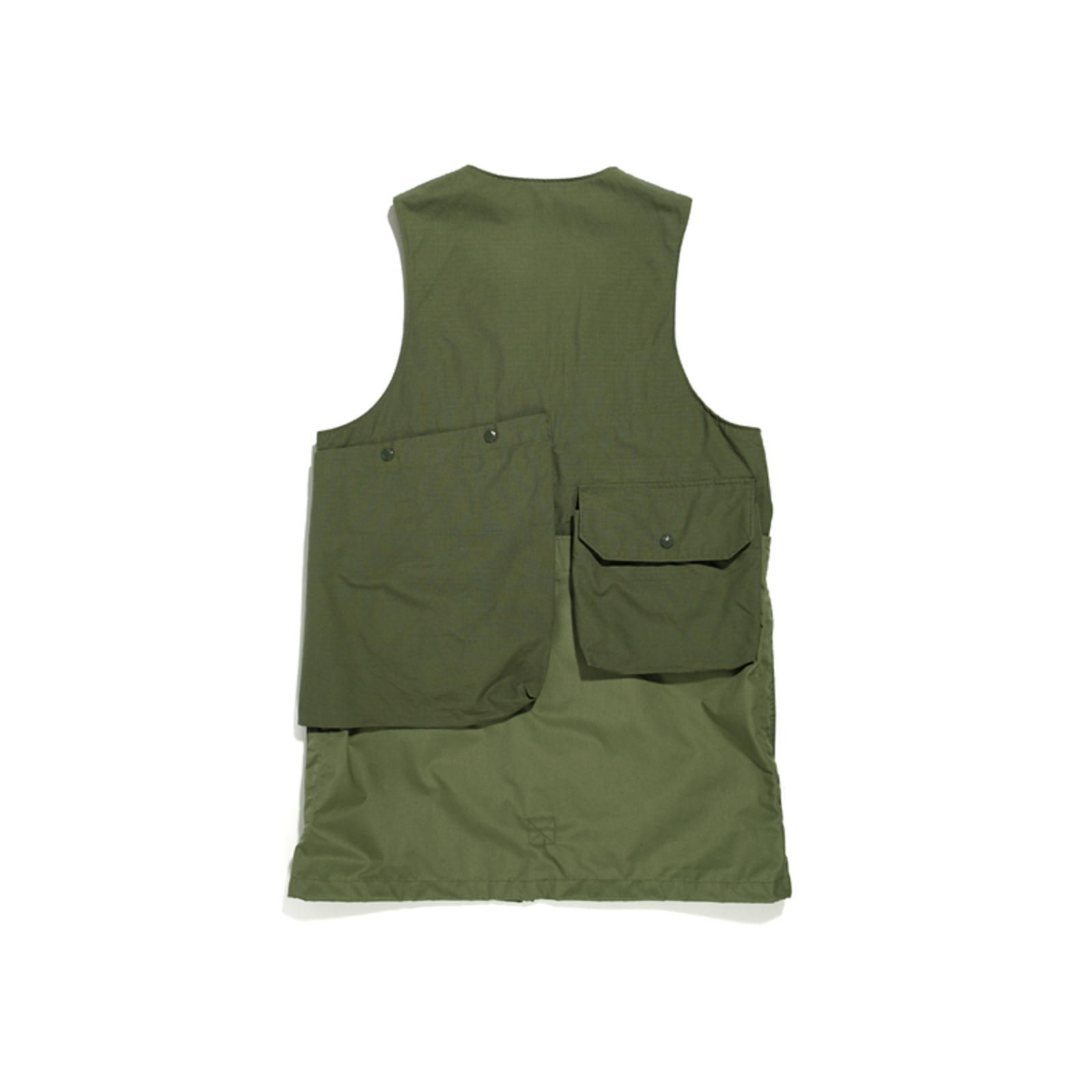 ENGINEERED GARMENTS 22AW Fishing Vest-Olive Cotton Ripstop