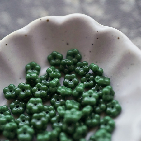 深墨绿~百搭勿忘我小花隔珠捷克玻璃珠琉璃 5mm-2