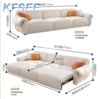 1100usd Kfsee 1Pcs A Set Weibog ins 277cm length Electric Sofa Bed