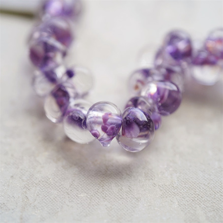 紫粉mix彩绘晕染透明色~美国产泪珠玻璃珠中号DIY串珠材料 9X10MM-3