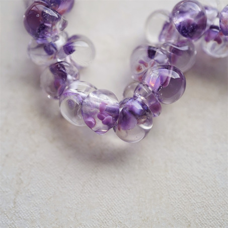 紫粉mix彩绘晕染透明色~美国产泪珠玻璃珠中号DIY串珠材料 9X10MM-4