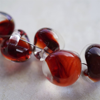 血红色透明感~美国产泪珠玻璃珠特大号DIY串珠材料 17-20MM