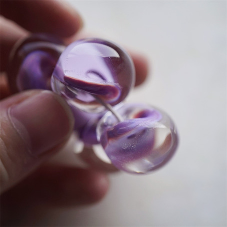 浅浅紫质感透明调~美国产泪珠玻璃珠特大号DIY串珠材料 17-20MM-4