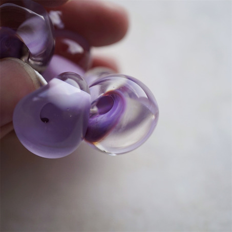 浅浅紫质感透明调~美国产泪珠玻璃珠特大号DIY串珠材料 17-20MM-5