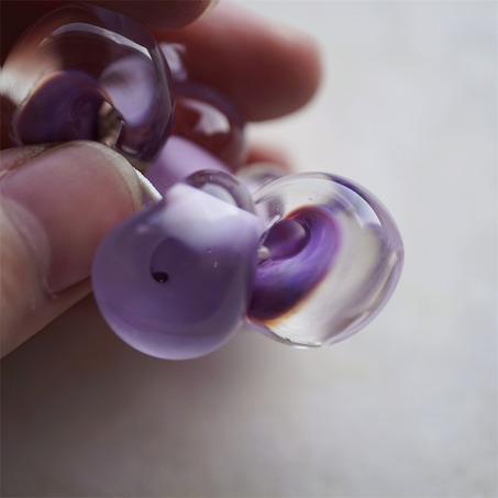 浅浅紫质感透明调~美国产泪珠玻璃珠特大号DIY串珠材料 17-20MM-6
