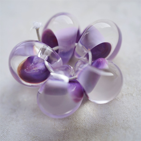 浅浅紫质感透明调~美国产泪珠玻璃珠特大号DIY串珠材料 17-20MM-7