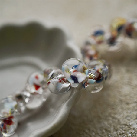 撞色蓝/粉/红透明感彩绘粒~美国产泪珠玻璃珠中号DIY串珠材料 9X10MM-2