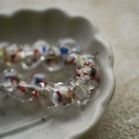 撞色蓝/粉/红透明感彩绘粒~美国产泪珠玻璃珠中号DIY串珠材料 9X10MM-4