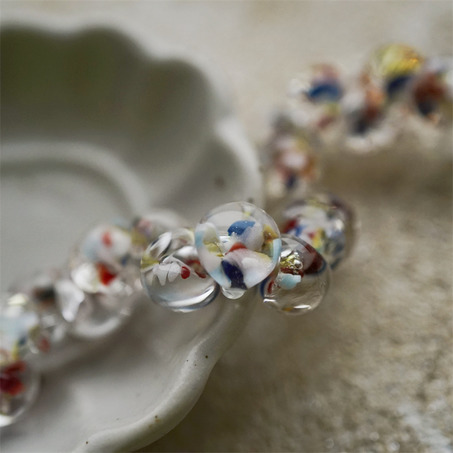 撞色蓝/粉/红透明感彩绘粒~美国产泪珠玻璃珠中号DIY串珠材料 9X10MM-3