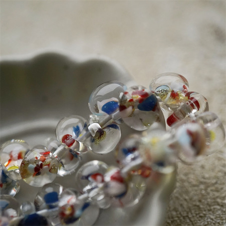 撞色蓝/粉/红透明感彩绘粒~美国产泪珠玻璃珠中号DIY串珠材料 9X10MM-6