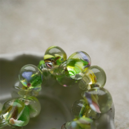 植物园配色绿调透明感~美国产泪珠玻璃珠中号DIY串珠材料 9X10MM-2