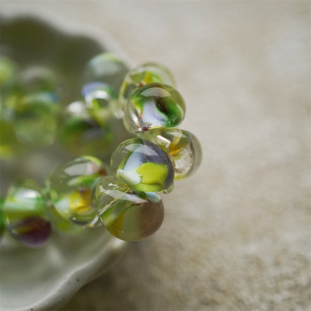 植物园配色绿调透明感~美国产泪珠玻璃珠中号DIY串珠材料 9X10MM-5