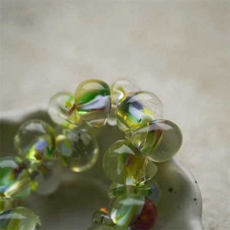 植物园配色绿调透明感~美国产泪珠玻璃珠中号DIY串珠材料 9X10MM-3
