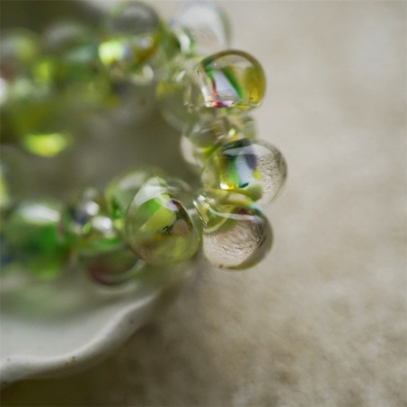 植物园配色绿调透明感~美国产泪珠玻璃珠中号DIY串珠材料 9X10MM-6