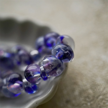 气泡呼吸感深蓝粉撞色配色~美国产泪珠玻璃珠中号DIY串珠材料 9X10MM-3