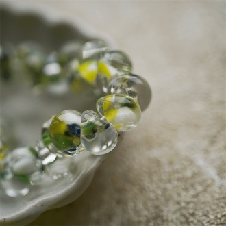 柠檬LIME色调mix~美国产泪珠玻璃珠中号DIY串珠材料 9X10MM