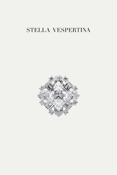 银色金属锆石胸针