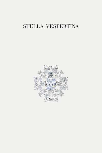 银色金属锆石胸针