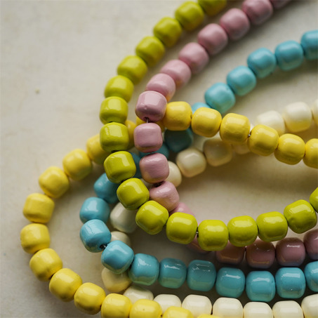超轻盈彩色纯色小圆柱涂装珠~日本进口高品质配件空心树脂珠 10MM 展会限定-2