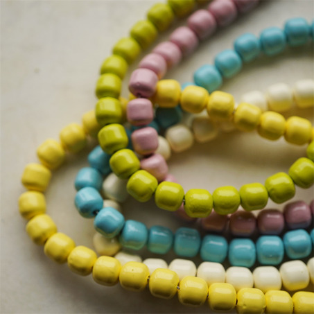 超轻盈彩色纯色小圆柱涂装珠~日本进口高品质配件空心树脂珠 10MM 展会限定-3