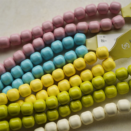 超轻盈彩色纯色小圆柱涂装珠~日本进口高品质配件空心树脂珠 10MM 展会限定-5