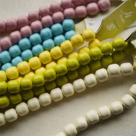超轻盈彩色纯色小圆柱涂装珠~日本进口高品质配件空心树脂珠 10MM 展会限定-7