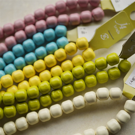 超轻盈彩色纯色小圆柱涂装珠~日本进口高品质配件空心树脂珠 10MM 展会限定-6