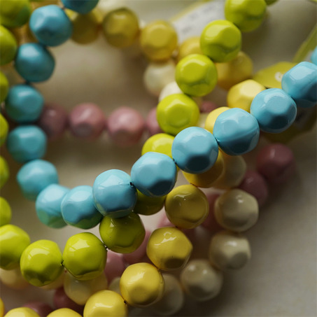 超轻盈彩色纯色多面异形珠中号涂装珠~日本进口高品质配件空心树脂珠 16MM 展会限定-2